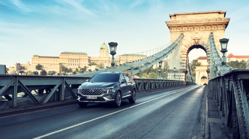 Left-front side-view of the all-new Hyundai i30 on the road.
