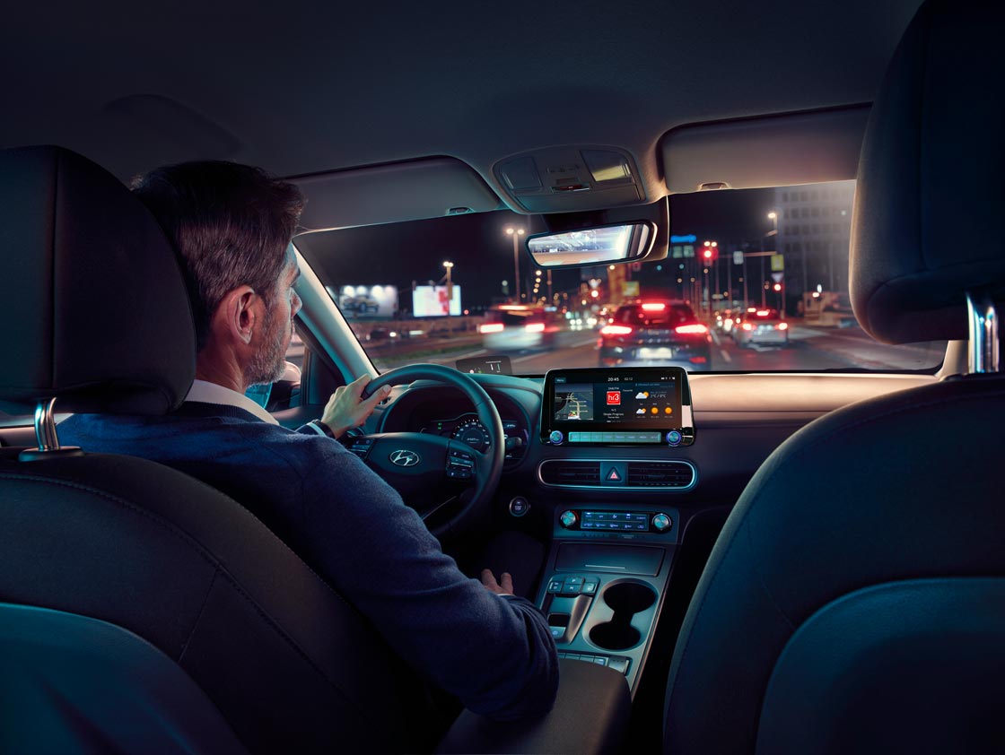 Хюндай Кона Електрик вид з середини